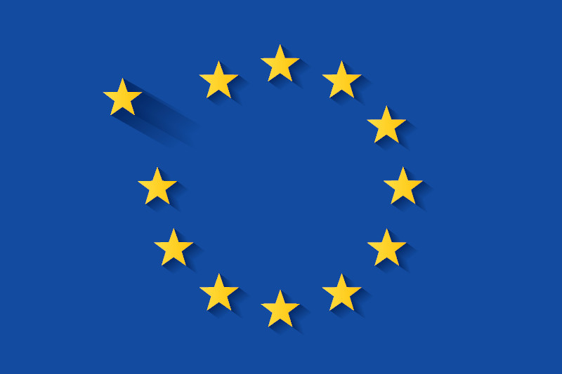 EU flag with one leaving star